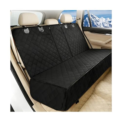 Dog Car Back Seat Cover, Waterproof Scratch-Resistant 600D Heavy Duty Vehicle Pet Bench Seat Protector, Non Slip Automotive Interior Backseat Cushions, Universal for SUV Sedan Truck (Black)