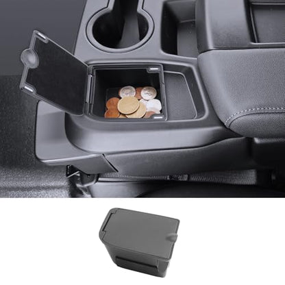 for Center Console Organizer Tray Coin Box Non-Dropping Design Compatible with 2019-2026 Silverado&Sierra 1500& 2020-2026 Silverado&Sierra 2500HD 3500HD (Split-Bench Folding Seat) ABS Materials - color: Silverado&Sierra 20-26 Organizer