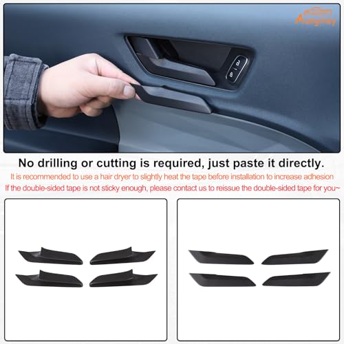 Aunginsy 4Pcs Car Inner Door Handle Switch Panel Cover Trim Compatible with Ford Maverick 2022-2025 Pickup Front Rear Door Handle Bowl Panel Protector Frame Decorative Sticker ABS Interior Accessories - color: Matte Black(4Pcs)