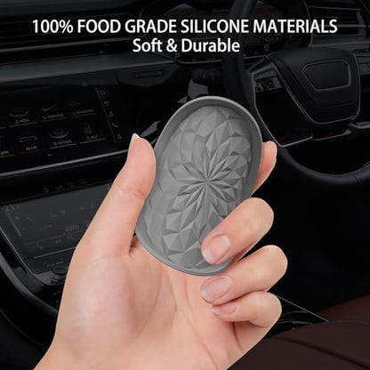 Car Coasters for Cup Holders [4 Pack] - 2.75In Silicone Auto Mug Mats - Universal Non-Slip Recessed Car Interior AccessoriesDeep Grey - color: 4pack-dark Grey