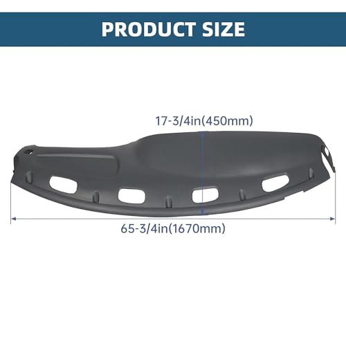 ECOTRIC Dash Cover Overlay Compatible with 1998-2001 Dodge Ram 1500, 1998-2002 Dodge Ram 2500 Base/Dodge Ram 3500 Base Trucks Gray Dashboard Dash Cap Pad Bezel Molded Protector - size: Dashboard Cover
