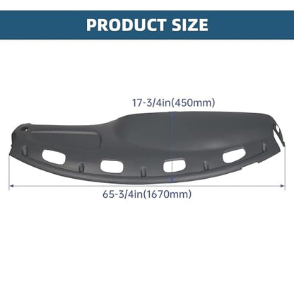 ECOTRIC Dash Cover Overlay Compatible with 1998-2001 Dodge Ram 1500, 1998-2002 Dodge Ram 2500 Base/Dodge Ram 3500 Base Trucks Gray Dashboard Dash Cap Pad Bezel Molded Protector - size: Dashboard Cover