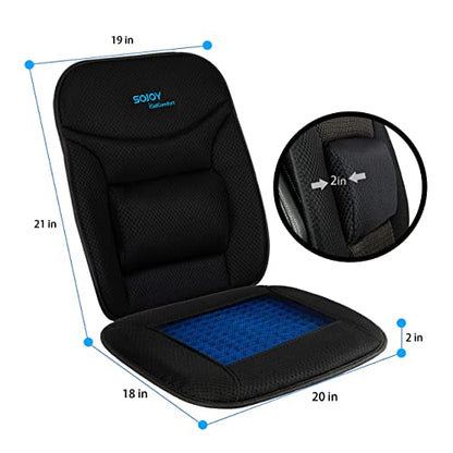 Truck Seat Cushion – Gel Memory Foam Seat Pad with Lumbar & Back Support, for Office Chair, Car & Semi-Truck, Pain Relief & All-Day Comfort