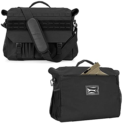 Trunab Patrol Bag, Car Front Seat Organizer, Police Duty Bag for Law Enforcement with 15.6” Laptop Sleeve, Molle Webbing, Multiple Compartment, Removable Straps, Black