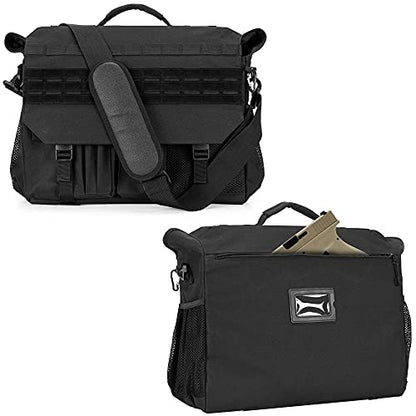 Trunab Patrol Bag, Car Front Seat Organizer, Police Duty Bag for Law Enforcement with 15.6” Laptop Sleeve, Molle Webbing, Multiple Compartment, Removable Straps, Black