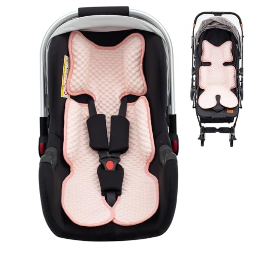 Baby Car Seat Cooling Pad, Mink Dot Carseat Cooler Mat for Girls Boys, Stroller Pad with 3D Breathable Mesh, Multifunctional Infant Insert Liner for Summer - color: Pink