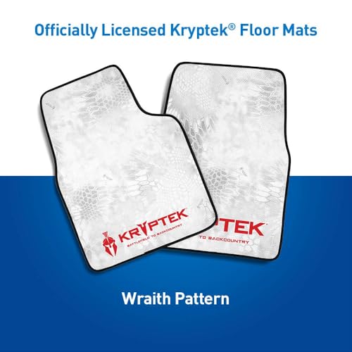 Coverking Universal Car Floor Mats Set of 2 (Front Driver and Passenger) Kryptek Wraith Camo - All-Weather Protection for Mud, Dirt, Rain, Spills, Non-Slip Backing, Fits Cars Trucks SUVs Jeeps - style: Kryptek Wraith