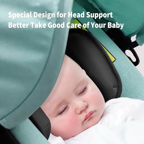 Head and Body Support Car Seat Insert, Soft Breathable Car Seat Cushion, Universal Carseat Insert Support for Stroller, Swing & Carrier (Black) - color: Black