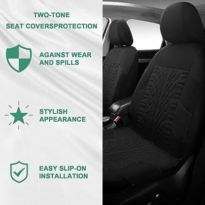 17 Car Seat Cover Full Set for Women,Universal Car Seat Cover,Plush Steering Wheel Cover,Fluffy Soft Wool Handbrake Gear,Suspension Accessories Full SUV((Patterned Black - color: Patterned Black