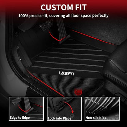 LASFIT Floor Mats & Cargo Mat for 2023 2024 2025 2026 BMW X1 xDrive28i M35i xDrive, Custom Fit TPE All Weather Waterproof Floor Liners Full Set Car Liners, Black - size: 1) X1 2023-2026 | Floor Mats Full Set