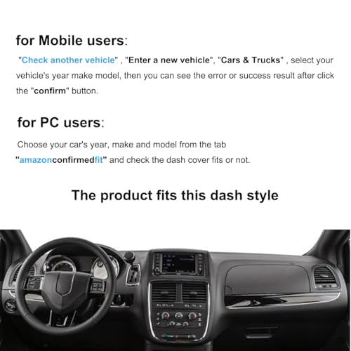Dash Cover Dashboard Cover Mat Pad Custom Fit for Dodge Grand Caravan 2011-2020,Chrysler Town and Country 2011-2016 (Darkgray.) - color: DarkGray.