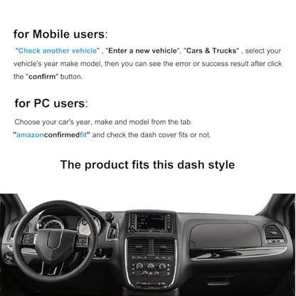 Dash Cover Dashboard Cover Mat Pad Custom Fit for Dodge Grand Caravan 2011-2020,Chrysler Town and Country 2011-2016 (Darkgray.) - color: DarkGray.