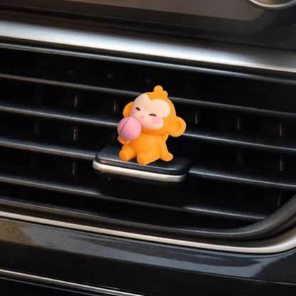 Mini Monkey Dashboard Decorations, 4 Pcs Car Dashboard Decor Rear View Mirror Ornaments, Cute Car Accessories for Women