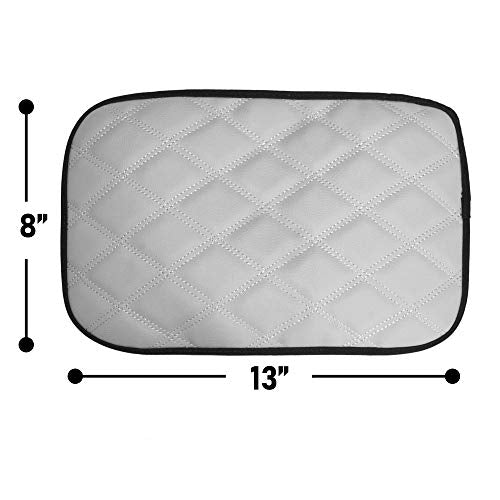 FH Group Faux Leather Diamond Pattern Center Console Armrest Cushion, Luxury Seat Box Cover Protector fits Most Cars, SUVs, and Trucks Blue - color: Blue, style: Console Cover (Diamond)