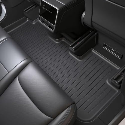 SUPER LINER 2025 2026 Tesla Model Y Juniper Floor Mats & Accessories & Extra-Thick TPE Cargo Liners CabinProtect™ for 5-Seater | All-Weather Pet & Child-Friendly System(Not for Standard) - size: 9-Piece Set | Small
