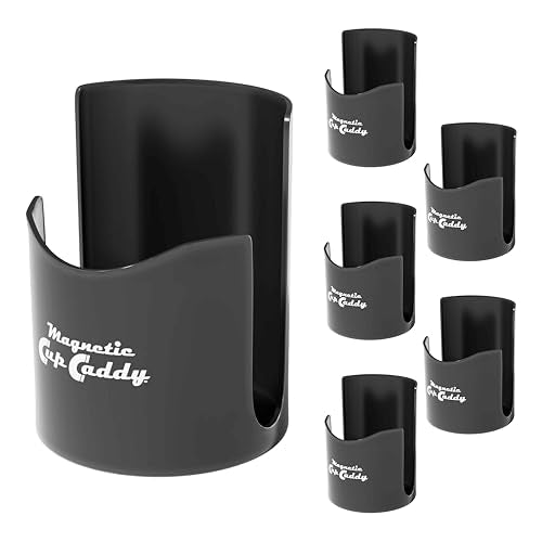 Master Magnetics Magnetic Cup Caddy - Keep Your Favorite Beverage at Hand, 3.3" Inner Diameter, 4.625" Height, Black, Pack of 6, 07583X6 - color: Black, size: 6 Count