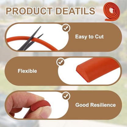 uxcell 3.28 ft Foam Backer Rod, 0.24" x 0.24" D-Shaped Solid Joint Filler, Foam Seal Strip for Caulk Saver, Rope Caulk Cement Crack Filler, Red - size: 3.28 ft x 0.24" x 0.24"