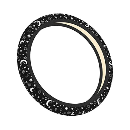 Moon Space Steering Wheel Cover Neoprene Universal 15 Inches Car Steering Wheel Protector for Women Men