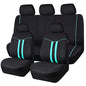 CAR-GRAND Polyester Universal Fit Seat Cover, Black-Mint, Set of 9 Including Headrest Covers, Airbag Compatible, for Cars, Trucks, SUV, Van, Sedan - color: Black-Mint