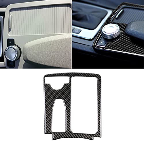 for Mercedes-Benz C E Class W204 W212 C180 C200 E260 E300 Real Soft Carbon Fiber Gear Shift Panel Cover Center Console Trim Frame Sticker Car Interior Accessories - color: Cup Holder A