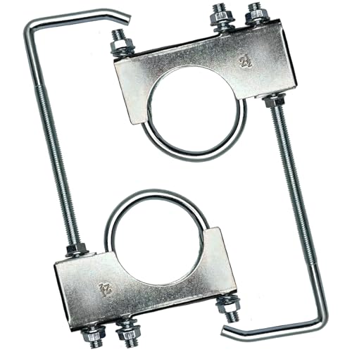 2.5 Inch universal exhaust clamp with hanger, 2 Pcs One-Piece Type Exhaust Hanger Tail Pipe Bracket And Clamps, Muffler Hanger Clamps for Automotive - size: 2.5"-2 PACK（One-Piece)