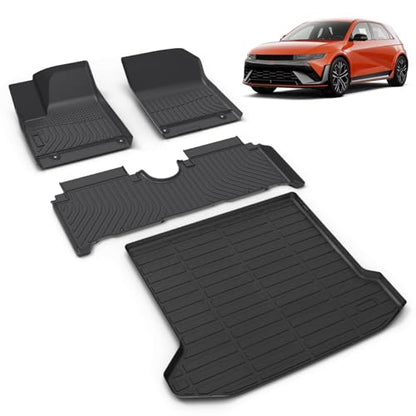 All Weather Car Floor Mats & Cargo Liner Set Fit for Hyundai Ioniq 5 N 2025 Floor Liners Trunk Liner Ioniq 5 N Cargo Mat Accessories Black - style: 3)For Hyundai Ioniq 5 N 2025 Full Set
