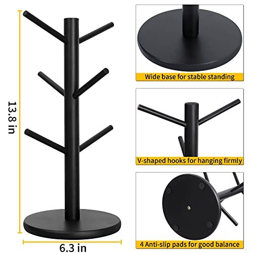 MyLifeUNIT Mug Holder Tree, Coffee Cup Holder with 6 Hooks (Black) | MyLifeUNIT - color: Black