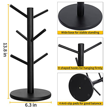 MyLifeUNIT Mug Holder Tree, Coffee Cup Holder with 6 Hooks (Black) | MyLifeUNIT - color: Black