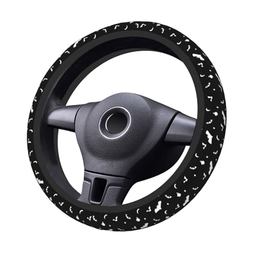 Halloween Goth Bats and Moon Universal Steering Wheel Covers, Cute Car Accessories for Women Girls Car Truck - color: Halloween Goth Bats And Moon