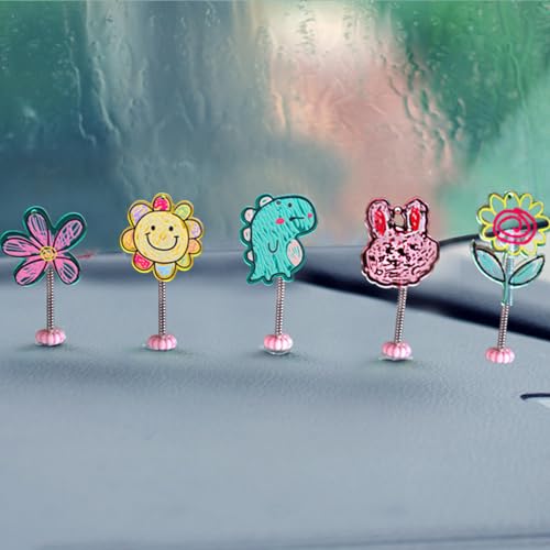 ZOSTLAND Special Dashboard Decorations, Cartoon Ornaments for Car, SUV, Living Room, Bedroom, Desk - Cute Doodle Decor (5pcs)