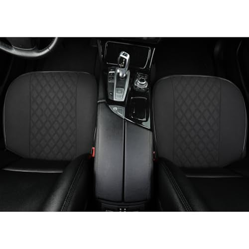 West Llama Linen Front Car Seat Cover Protector Anti-Slip Bottom Seat Cover Fits 95% of Vehicles,Wrapping Around The Bottom,Diamond Pattern(Black-2Pcs) - color: Diamond Pattern-Black, size: 2 Piece Linen
