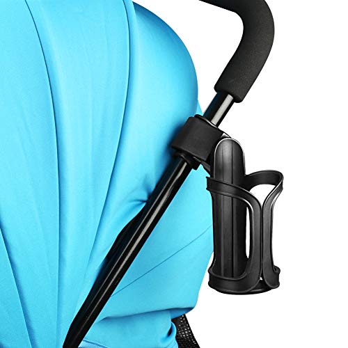 Accmor Stroller Cup Holder, Universal Cup Holder for Uppababy, Nuna, Doona Strollers, 360 ° Rotatable Bottle Holder for Stroller, Wheelchair, Walker - color: black-2pc