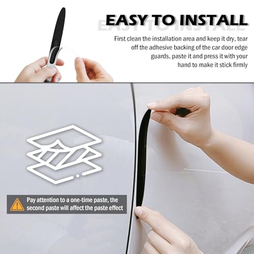 4PCS Car Door Edge Guards with Airbag,De-Static & Anti-Crash Car Door Protector with Dolphin Streamline Design,Universal Cars Doors Edge Protector Exterior Cars Accessories