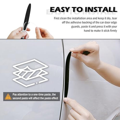 4PCS Car Door Edge Guards with Airbag,De-Static & Anti-Crash Car Door Protector with Dolphin Streamline Design,Universal Cars Doors Edge Protector Exterior Cars Accessories