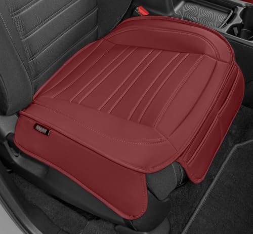 Motor Trend Faux Leather Front Seat Cover for Cars - (1) Burgundy Front Car Seat Covers for SUV & Truck with Storage Pockets - Automotive Car Seats Cover Protector - for Bottom Cushion Coverage Only - color: Burgundy, size: 1 x Front Seat Cover