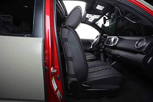 Tacoma Car Seat Covers Compatible with Toyota Tacoma Truck 2005-2024 2025 2026 Access Crew Double Cab TRD Sport Offroad Limited SR5 V6 Cushions(Full Set/Black) - color: Full Set/Black