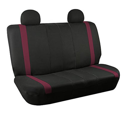 FH Group Car Seat Covers Rear Set Cloth - Car Seat Covers with Removable Headrest,Universal Fit,Automotive SeatCovers,Washable Car SeatCover for SUV,Sedan,Van Burgundy - color: Burgundy, size: Rear Set