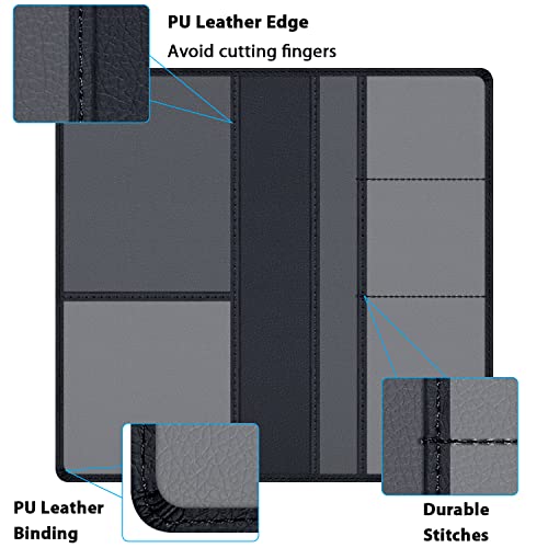 Car Insurance and Registration Holder, 9.5 x 5 Inch PU Leather Vehicle Glove Box Organizer Wallet Case for Insurance Card, Driver License, Paperwork - Black - color: Black