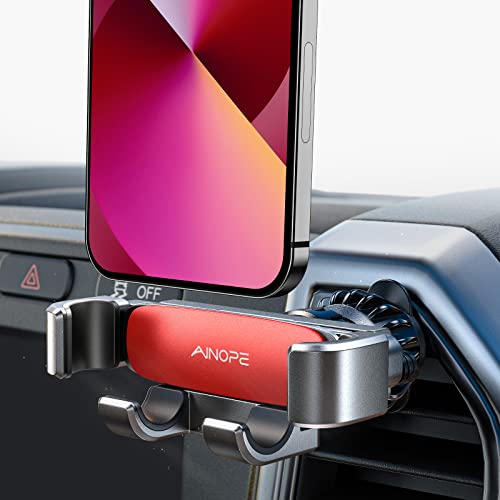 AINOPE Car Vent Phone Mount Holder for iPhone 17 Pro Max Car Mount [Drop-in Grip] Phone Holders for Your Car Air Vent Interior Accessories Gifts for Men for iPhone 17 Pro Max 16 15 14 Galaxy S26, Red - color: Red