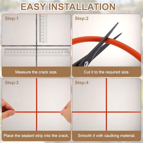uxcell 3.28 ft Foam Backer Rod, 0.39" x 0.47" D-Shaped Solid Joint Filler, Foam Seal Strip for Caulk Saver, Rope Caulk Cement Crack Filler, Red - size: 3.28 ft x 0.39" x 0.47"