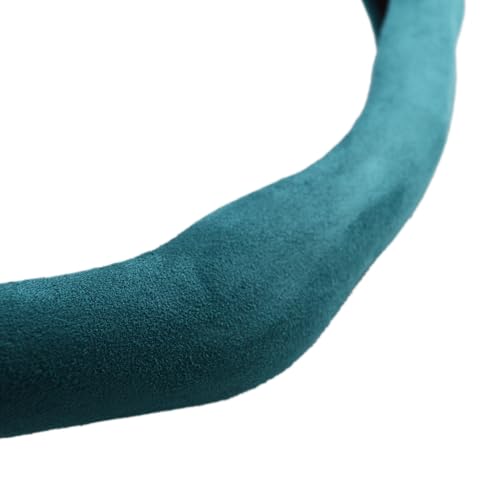Quick Install Sporty Lake Blue Suede Steering Wheel Cover Universal fit Any 14 ½ to 15 inches Car SUV Pickup Azure Blue Cerulean Cyan - color: Lake Blue, size: Suede