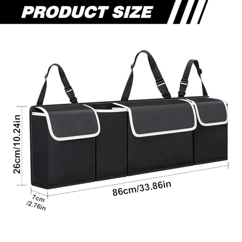 Car Trunk Organizer, Trunk Hanging Large Storage with Adjustable Straps, Waterproof Collapsible Cargo Storage Bag with 4 Pockets, Car Interior Accessories for SUV, Truck - size: Style2