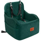 Lealchum Dog Booster Car Seat for Small/Medium Dogs,6in Elevated Cushion,Fully Detachable and Washable,2 Storage Pockets & 3 Straps,Fits in Front/Back Seat,Easy to Install (Green,Medium) - color: Green