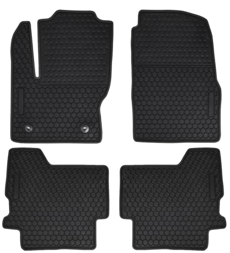 Car Floor Mats Custom Fit for 2013-2019 Ford Escape / 2013-2018 Ford C-Max Odorless Washable Heavy Duty Rubber (All Weather) Floor Liners Black - color: Black, size: Escape :2013-2019 (Type 1)