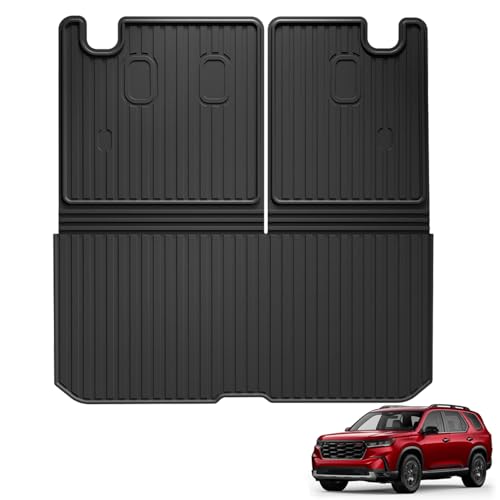 Cargo Mat Fit for 2016-2025 Honda Pilot (No Elite) - AOMSAZTO Trunk Mat with Backrest Mat TPE Cargo Liner Trunk Liner Replacement for 2022 Pilot Accessories Cargo Tray Rear Seat Back Protector