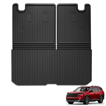 Cargo Mat Fit for 2016-2025 Honda Pilot (No Elite) - AOMSAZTO Trunk Mat with Backrest Mat TPE Cargo Liner Trunk Liner Replacement for 2022 Pilot Accessories Cargo Tray Rear Seat Back Protector