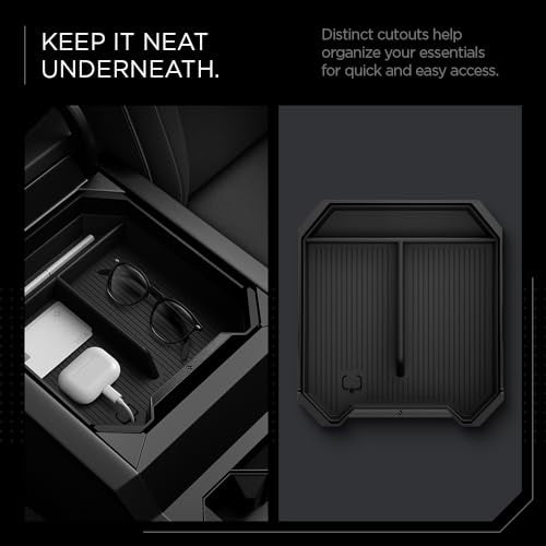 Spigen Center Console Organizer Tray Designed for Tesla Cybertruck Accessories 2026/2025/2024/2023 (Top) (Carbon Edition) - size: Top Organizer