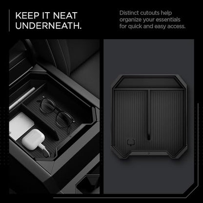 Spigen Center Console Organizer Tray Designed for Tesla Cybertruck Accessories 2026/2025/2024/2023 (Top) (Carbon Edition) - size: Top Organizer
