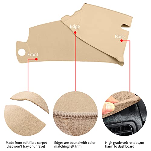 Dash Cover Custom Fit for 1997-2000 Chevy Chevrolet/GMC C1500 C2500 C3500 K1500 K2500 K3500, 1997-1999 GMC Yukon/Chevy Tahoe, 1999-2000 Cadillac Escalade,Dashboard Cover Mat Pad (Beige) - color: Beige