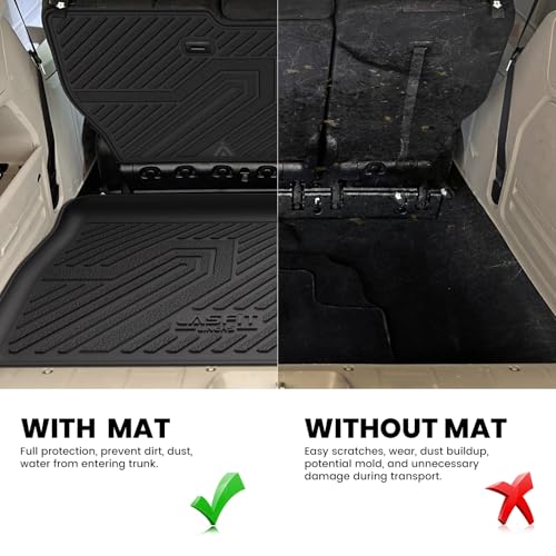 LASFIT Cargo Liner & Backrest Mat for Dodge Grand Caravan 2008-2020/ Chrysler Town & Country 2008-2016 All Weather TPE Custom Fit Truck Mat Car Liner Non-Slip, Black - size: 2008-2016|For Town&Country|Cargo&Backrest Mat